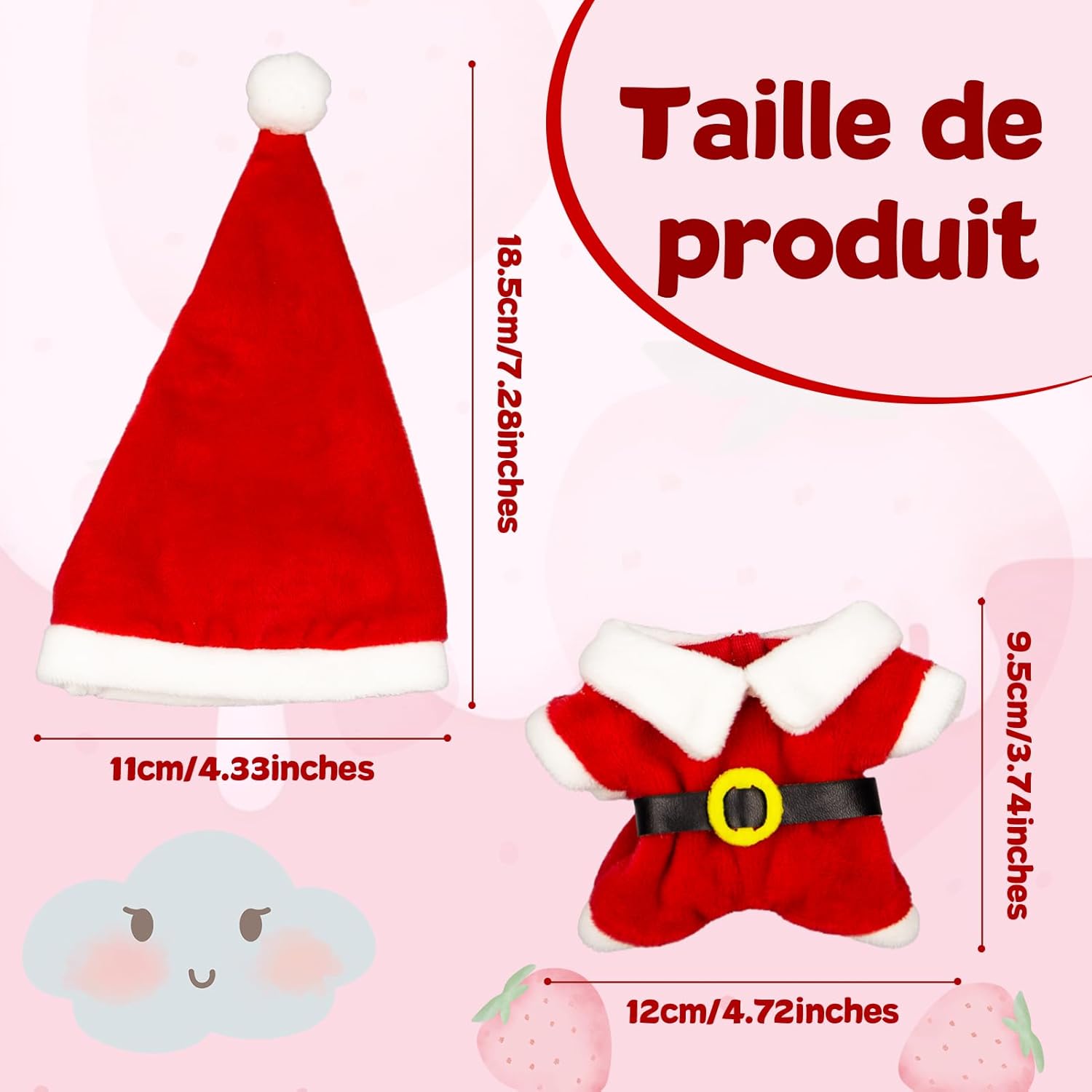 Gaoyong Costume de Noël pour poupée de 17 cm - Costume de Père Noël - Poupée non incluse