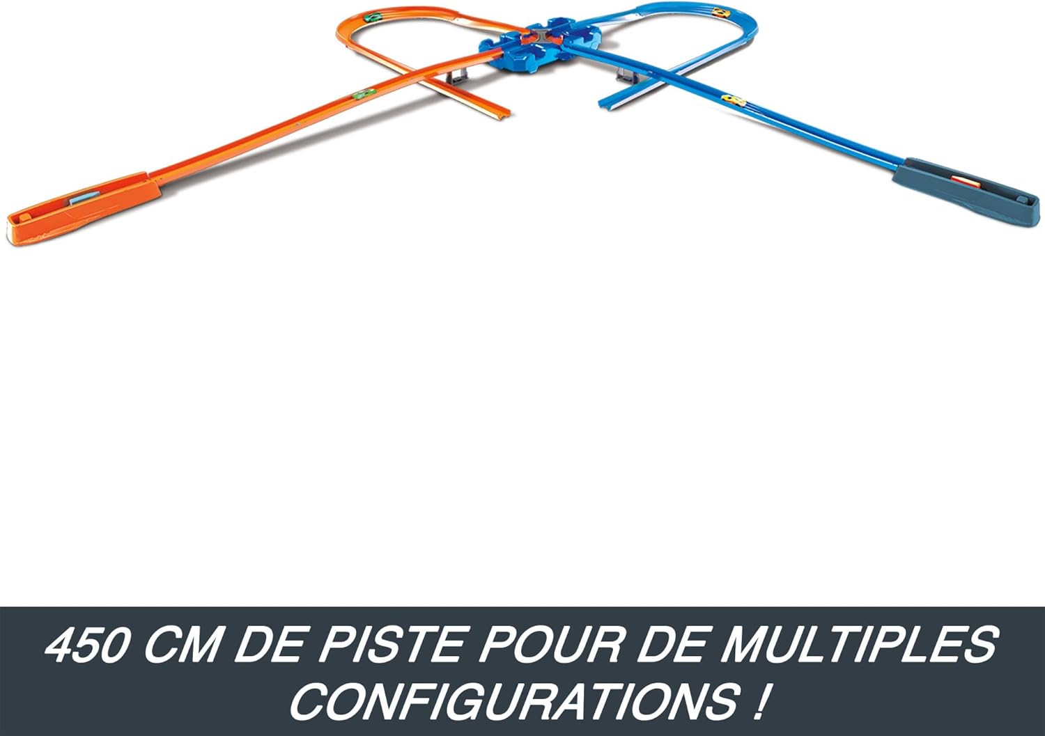 Hot Wheels Track Builder boîte de Construction Deluxe, 6 mètres de Piste, 2 Petites Voitures de Course incluses, Jouet pour Enfant, GGP93