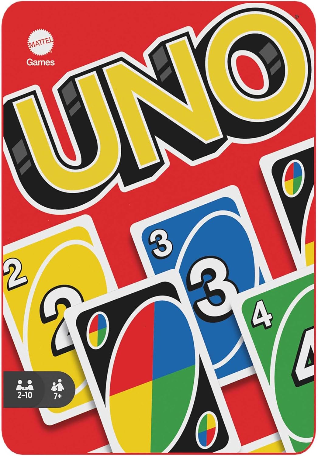 Mattel Games, UNO Boîte Métallique, Jeux De Cartes Familial pour Enfants Et Adultes, Jeux De Société pour Soirée Jeu en Famille Ou en Voyage, 2 À 10 Joueurs, Jouet pour Enfant de 7 Ans et Plus, HGB63