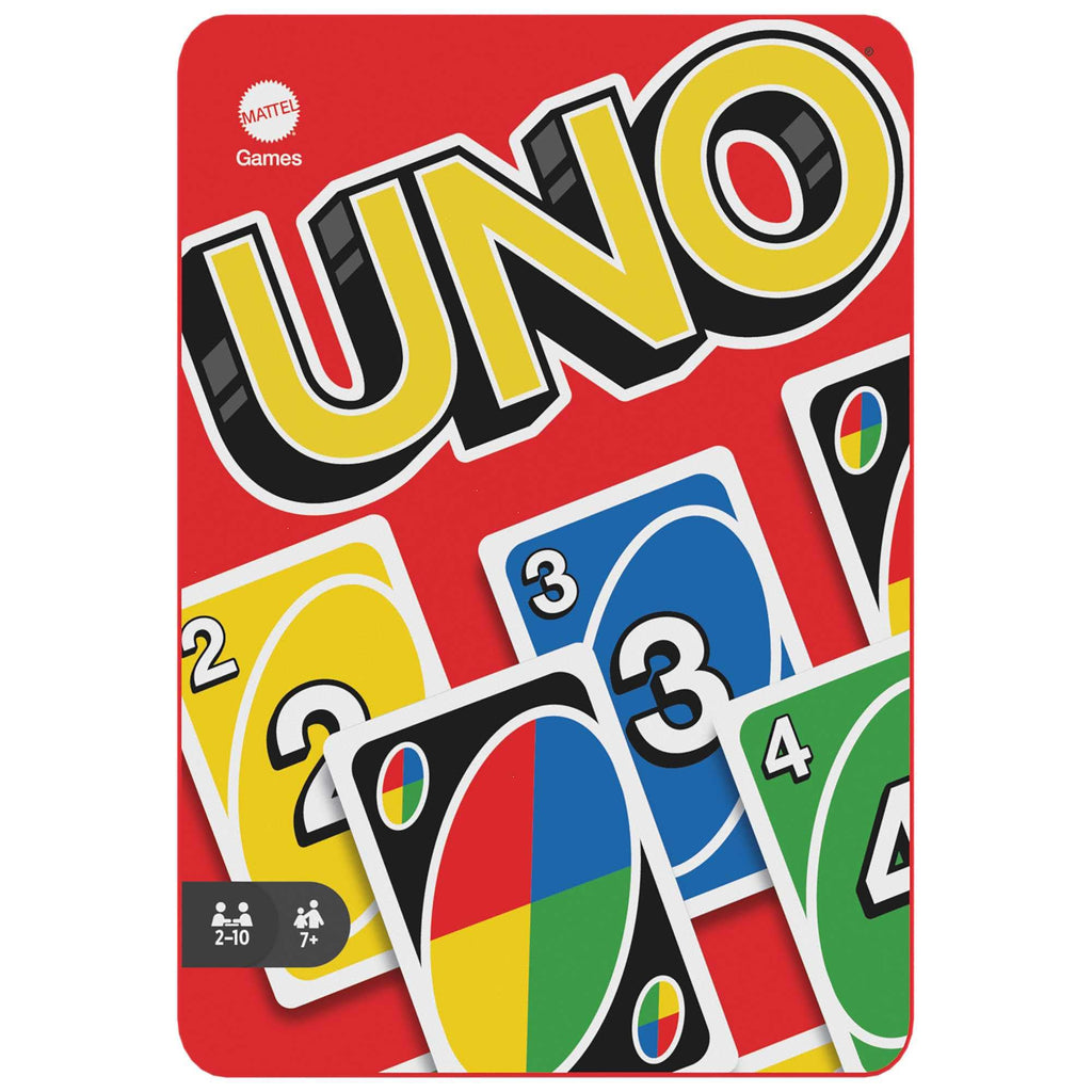 Mattel Games, UNO Boîte Métallique, Jeux De Cartes Familial pour Enfants Et Adultes, Jeux De Société pour Soirée Jeu en Famille Ou en Voyage, 2 À 10 Joueurs, Jouet pour Enfant de 7 Ans et Plus, HGB63