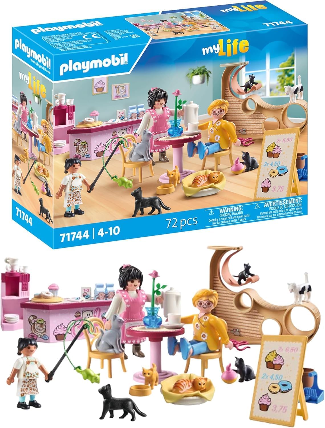 Playmobil | My Life | Café des Chats | Jouet pour Enfants | Set de Figurines d'animaux | Jouet pour Enfants à partir de 4 Ans | 71744