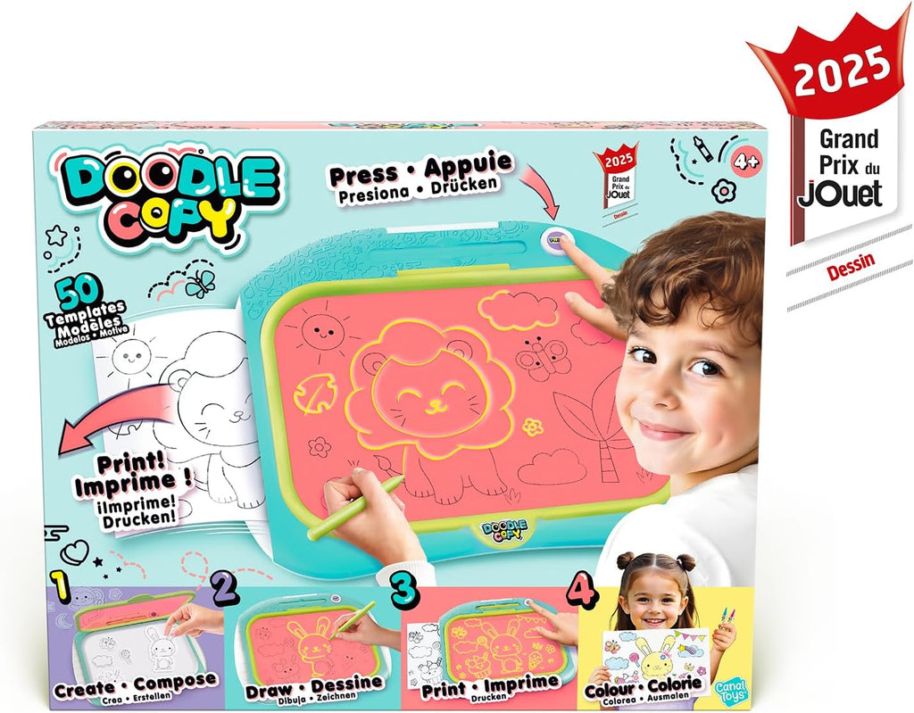 Canal Toys - Tablette Enfant Doodle Copy pour Imprimer Ses Dessins - Compose, Dessine, Imprime et Colorie - Cadeau Enfant 4 Ans + - Loisirs Créatif- 50 Modèles - Tablette Dessin - LIT 004