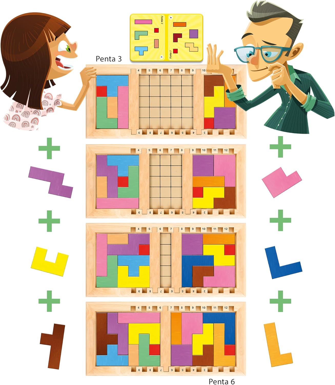 GIGAMIC - Gagne Ton Papa - Le Jeu Casse-tête évolutif en Bois - A partir de 3 Ans - De 1 à 2 Joueurs