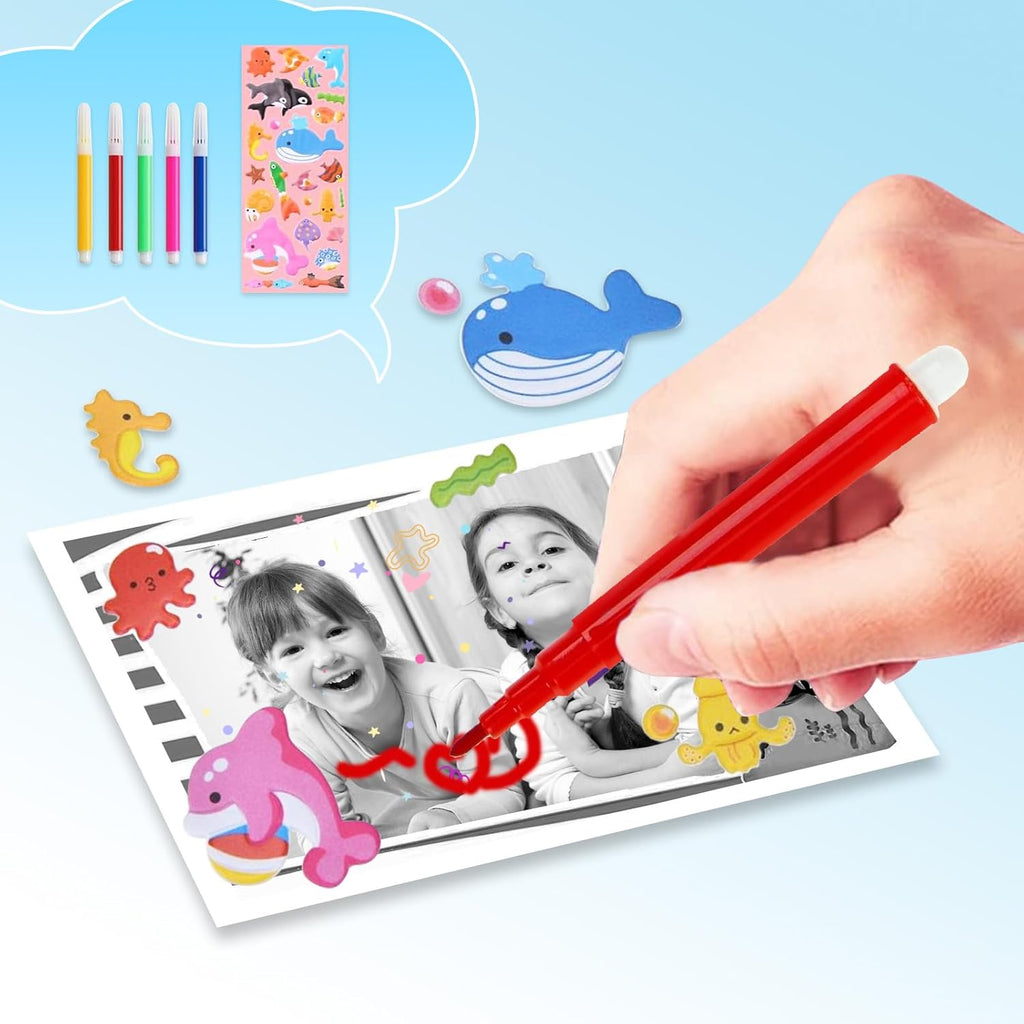 Appareil Photo Enfant, Appareil Photo Instantané 2.4" Écran avec Papier d'impression et Carte 32GB, Mode Video et Selfie, Jouet Cadeau pour Filles Garçons Enfant de 3-14 Ans(Bleu)