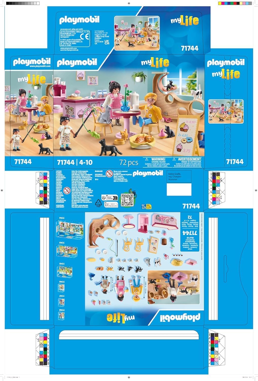 Playmobil | My Life | Café des Chats | Jouet pour Enfants | Set de Figurines d'animaux | Jouet pour Enfants à partir de 4 Ans | 71744