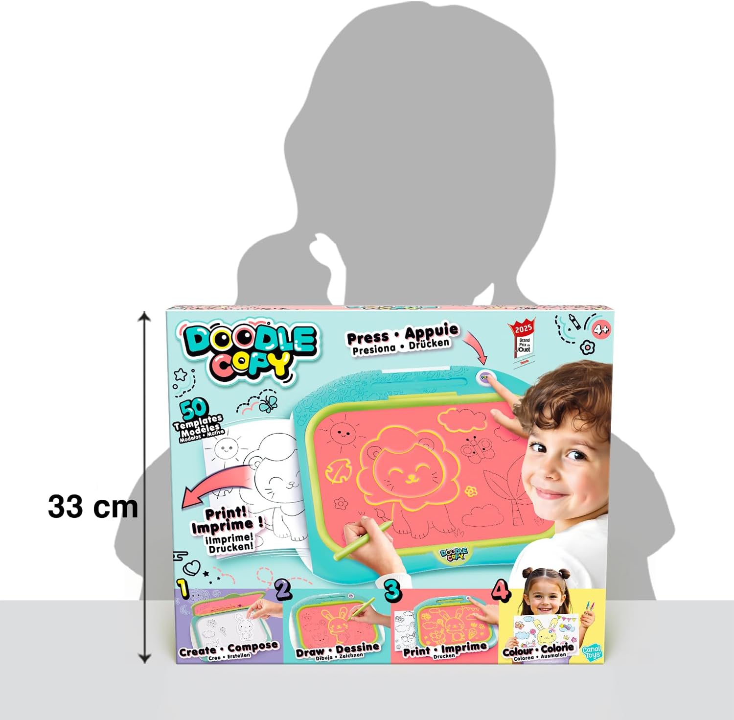 Canal Toys - Tablette Enfant Doodle Copy pour Imprimer Ses Dessins - Compose, Dessine, Imprime et Colorie - Cadeau Enfant 4 Ans + - Loisirs Créatif- 50 Modèles - Tablette Dessin - LIT 004