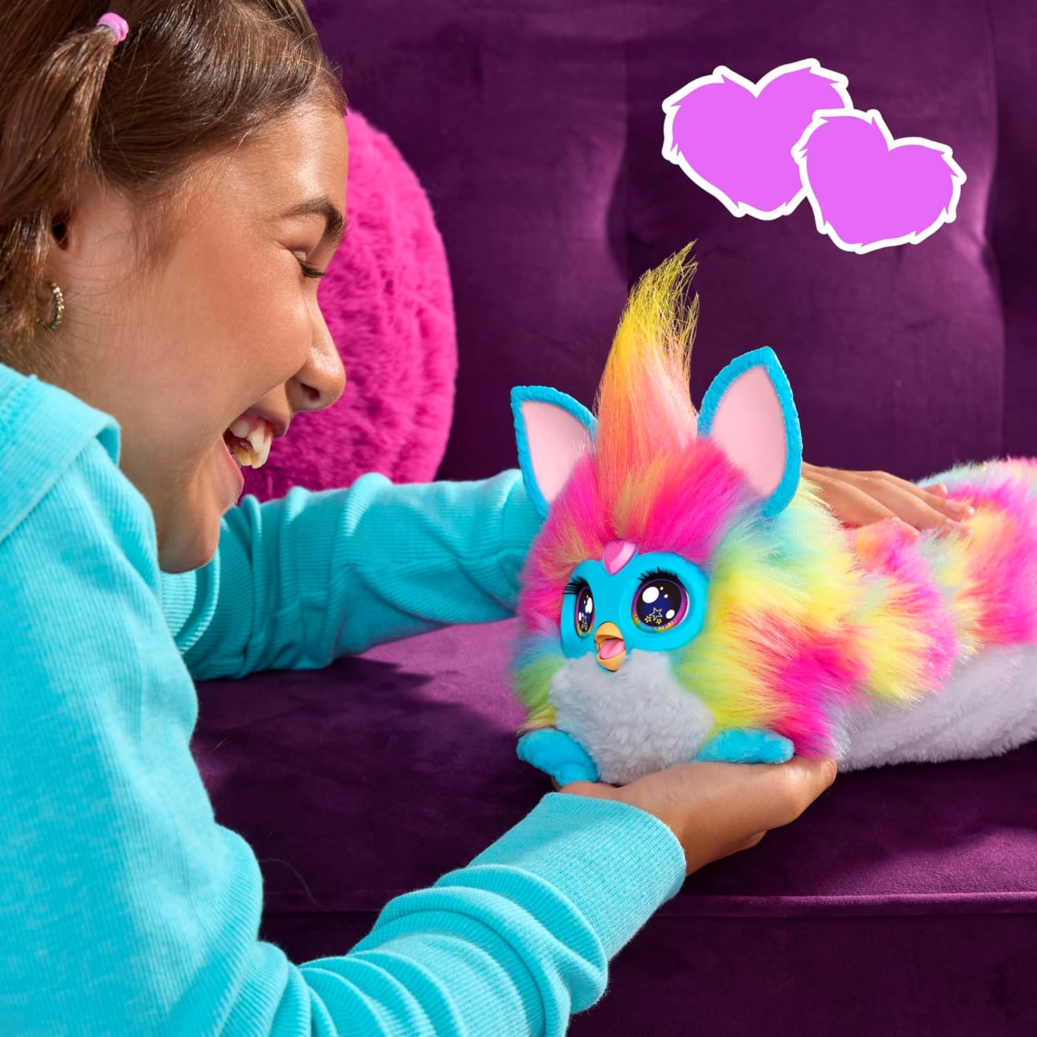 DJ Furby – Peluche Interactive Musicale avec lumières et Jeux – 5 Modes, 1 000+ Combinaisons – Parle français et furbish – Dès 6 Ans – sans appli ni Connexion Internet - Version française