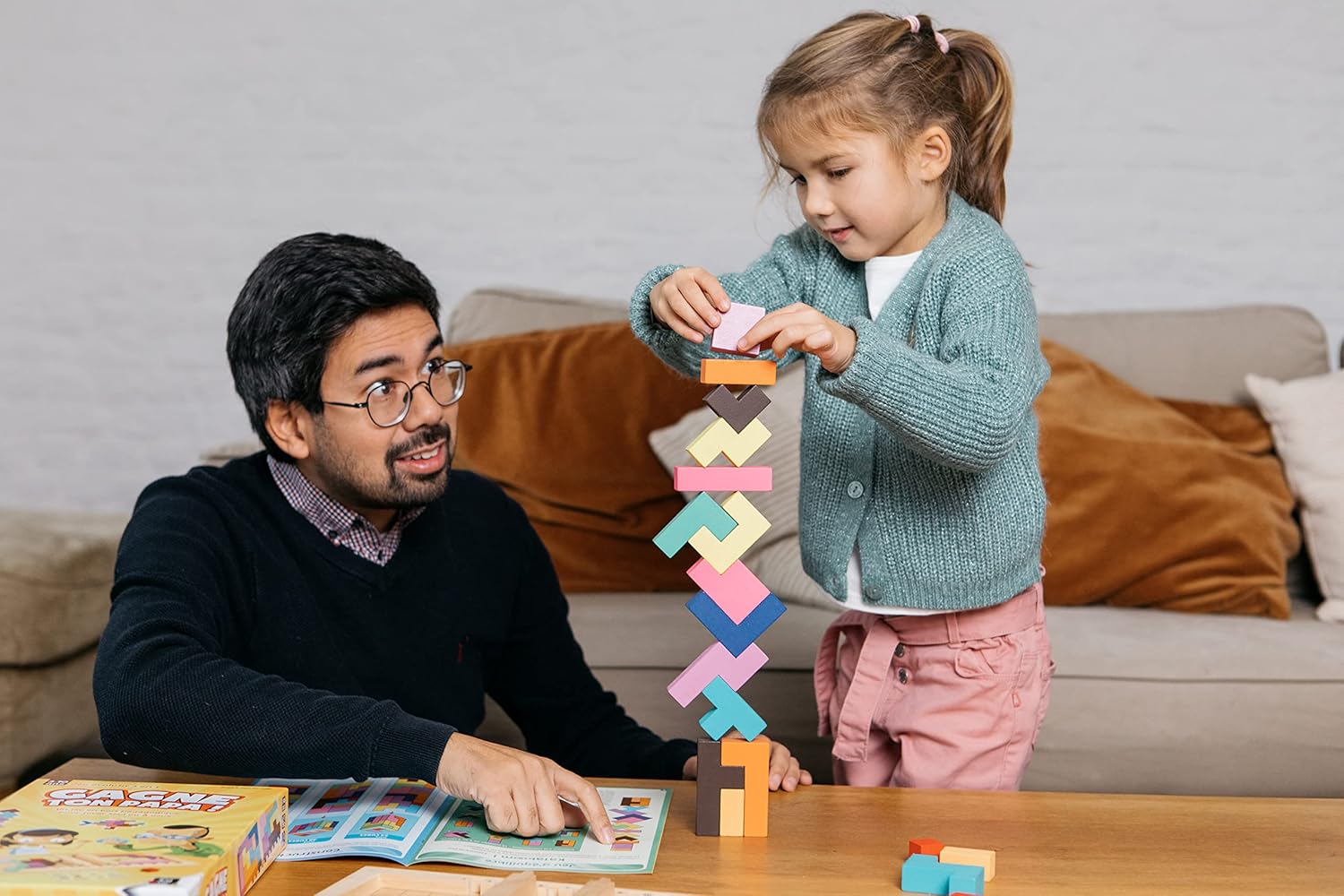 GIGAMIC - Gagne Ton Papa - Le Jeu Casse-tête évolutif en Bois - A partir de 3 Ans - De 1 à 2 Joueurs