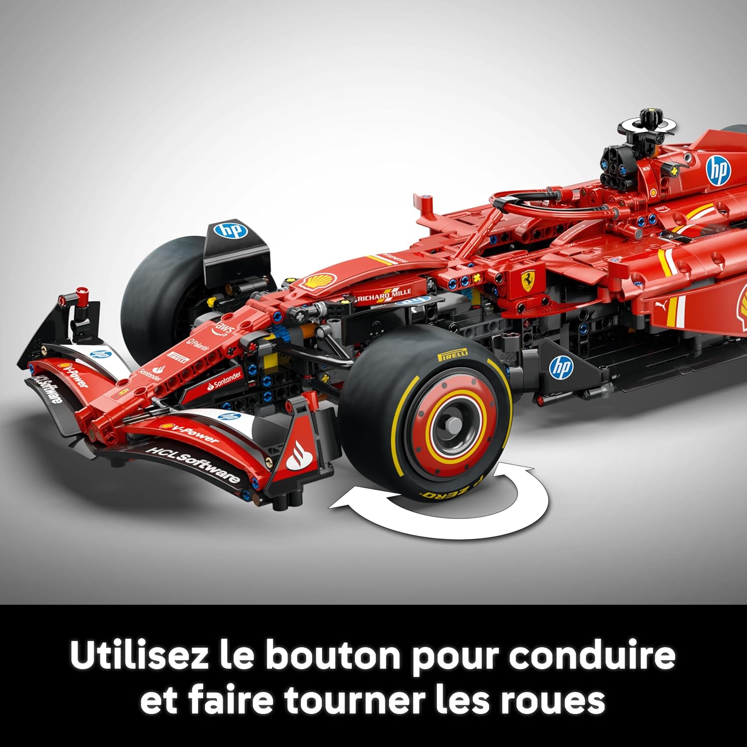 LEGO Technic F1 Ferrari SF-24 - Maquette de Voiture de Course Collector à Échelle 1/8 - Inclut Moteur V6, Boîte de Vitesses, DRS & Volant - Activité de Noël - Idée Cadeau Adulte & Adolescent 42207