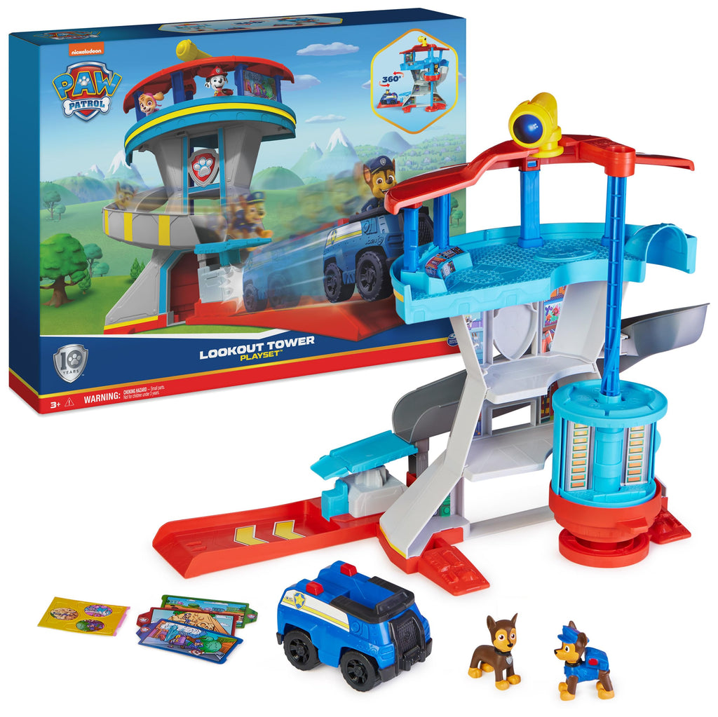Paw Patrol - Pat Patrouille - Tour De Contrôle 50 Cm - Périscope, Missions, Toboggan, 7 Cartes, 1 Véhicule Et 2 Figurines Chase - Pat Patrouille Jouet - Voiture Enfant - Jouet Enfant 3 Ans Et +