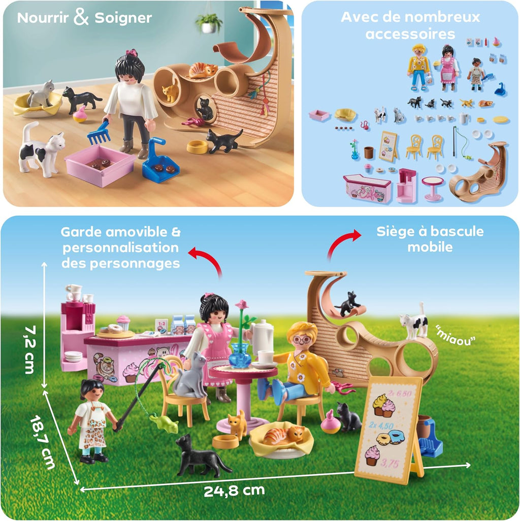 Playmobil | My Life | Café des Chats | Jouet pour Enfants | Set de Figurines d'animaux | Jouet pour Enfants à partir de 4 Ans | 71744