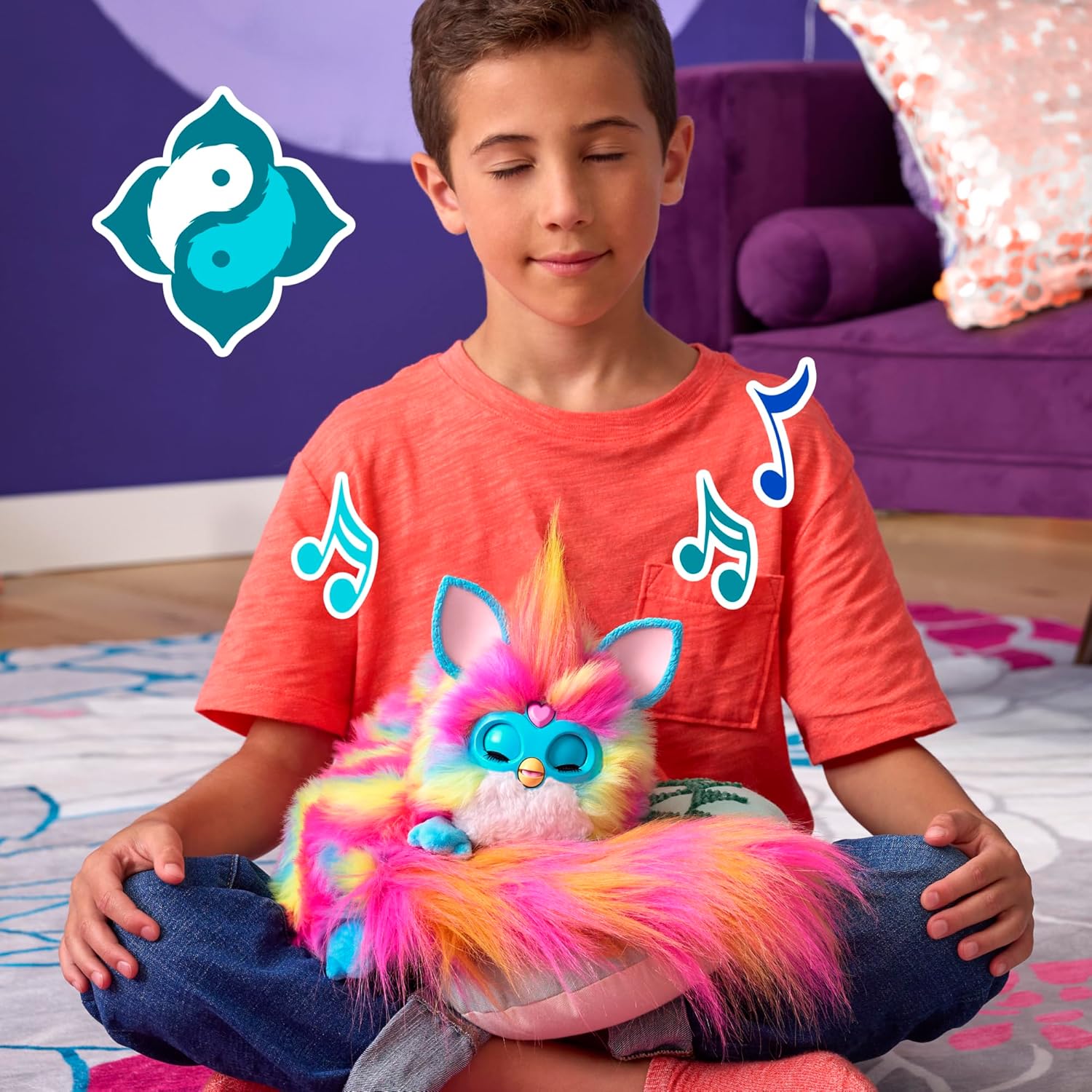 DJ Furby – Peluche Interactive Musicale avec lumières et Jeux – 5 Modes, 1 000+ Combinaisons – Parle français et furbish – Dès 6 Ans – sans appli ni Connexion Internet - Version française