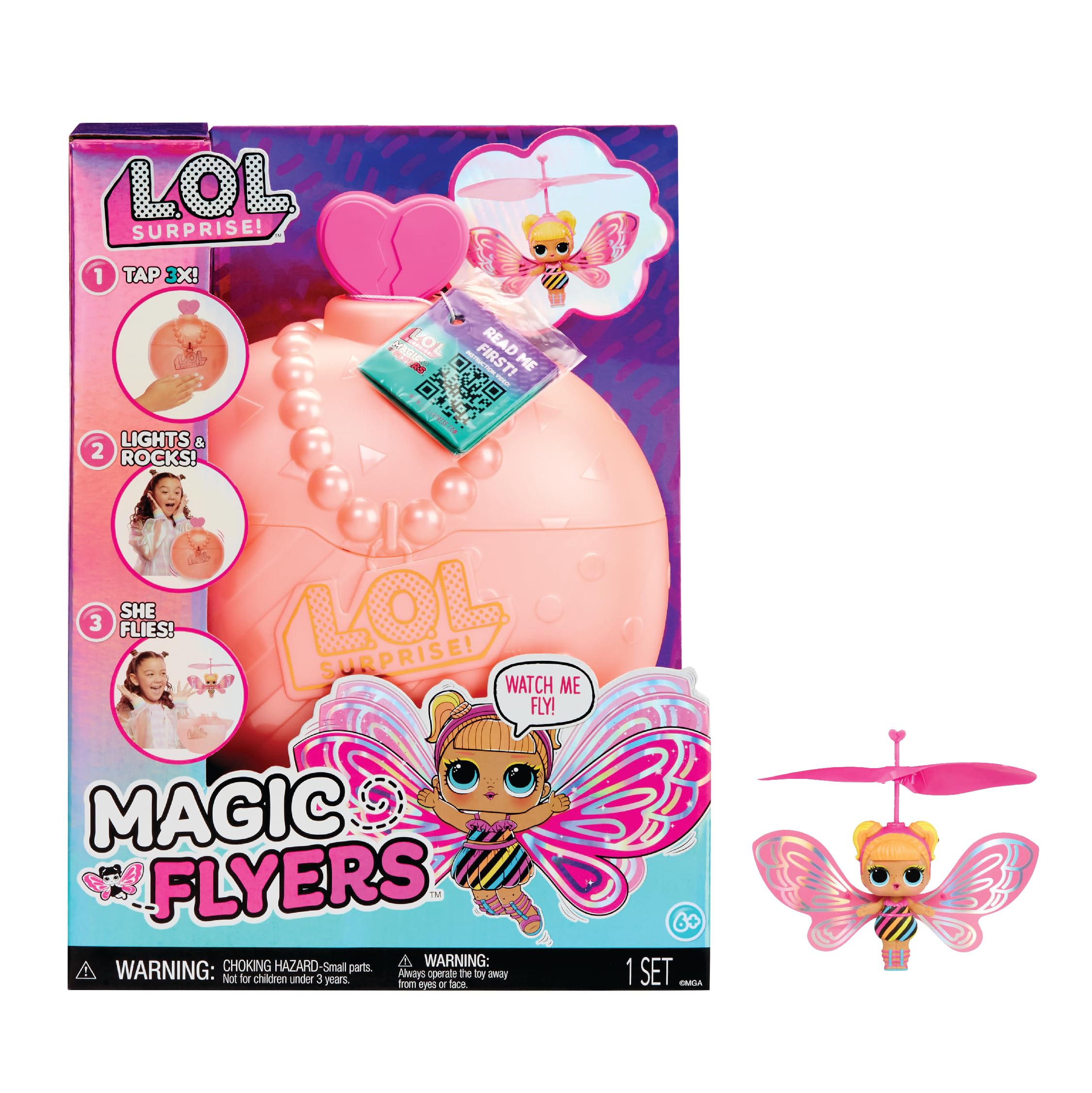 L.O.L. Surprise! Magic Flyers Fairies Tots - Snowflake - Comprend 1 Poupée et Une Baguette Magique, Présentée dans Un Emballage en Forme de Fleur, Collectionnez Les 2