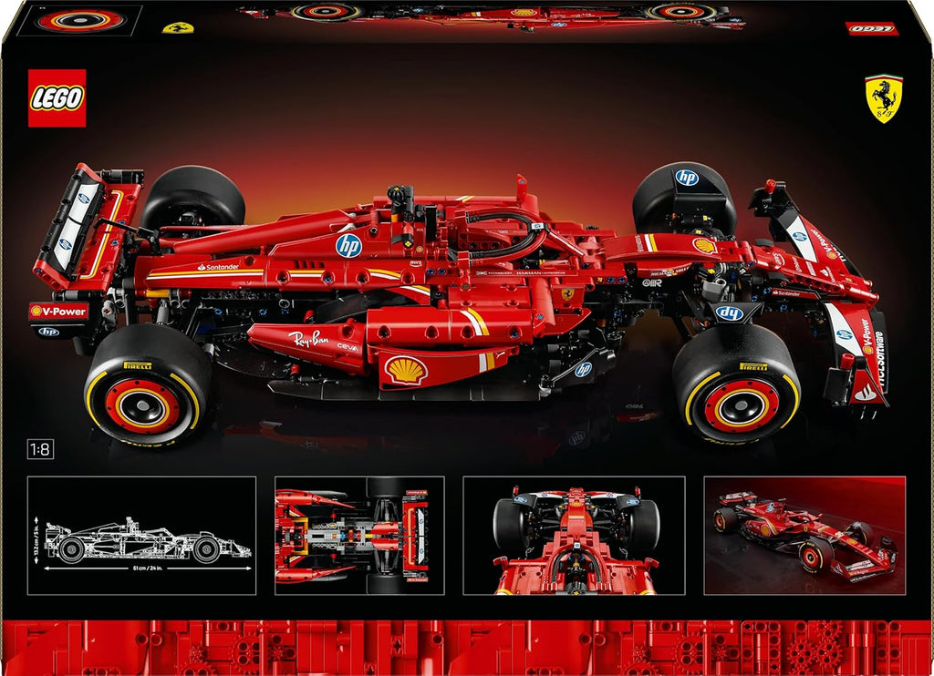 LEGO Technic F1 Ferrari SF-24 - Maquette de Voiture de Course Collector à Échelle 1/8 - Inclut Moteur V6, Boîte de Vitesses, DRS & Volant - Activité de Noël - Idée Cadeau Adulte & Adolescent 42207