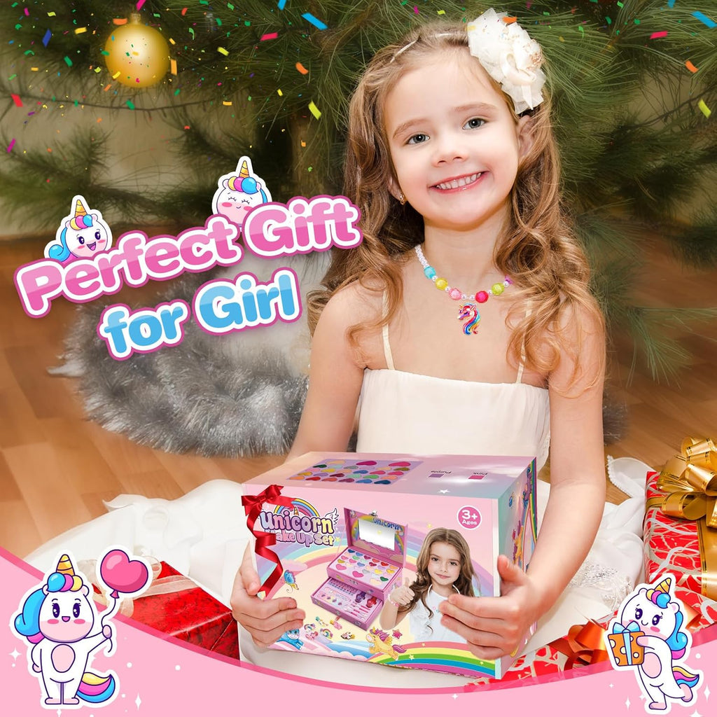 Licorne Maquillage Enfant Fille, Jouet Fille 5 6 7 8 9 10 Ans Licornes Palette Cadeau Noël Anniversaire Enfants 4-9 Ans Filles Coffret Maquillage Licorne Jouet Cadeau Filles 5-10