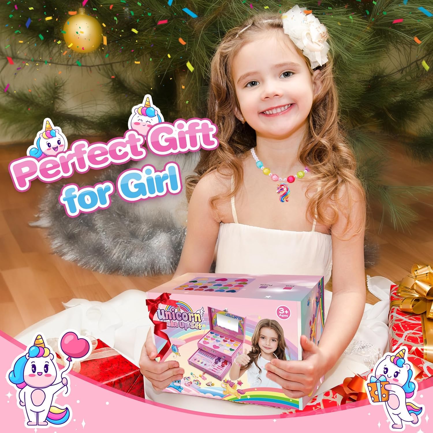 Licorne Maquillage Enfant Fille, Jouet Fille 5 6 7 8 9 10 Ans Licornes Palette Cadeau Noël Anniversaire Enfants 4-9 Ans Filles Coffret Maquillage Licorne Jouet Cadeau Filles 5-10