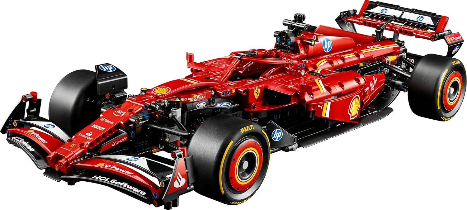 LEGO Technic F1 Ferrari SF-24 - Maquette de Voiture de Course Collector à Échelle 1/8 - Inclut Moteur V6, Boîte de Vitesses, DRS & Volant - Activité de Noël - Idée Cadeau Adulte & Adolescent 42207