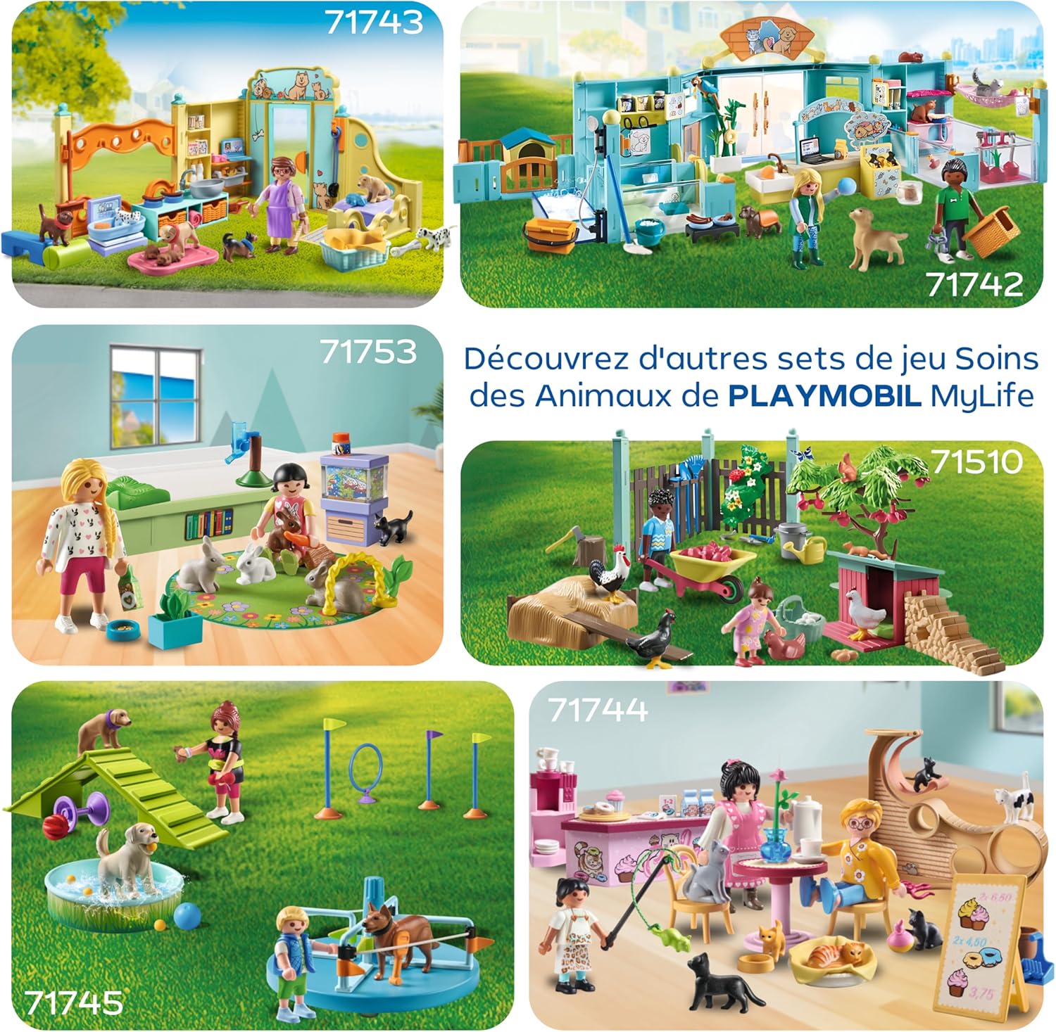 Playmobil | My Life | Café des Chats | Jouet pour Enfants | Set de Figurines d'animaux | Jouet pour Enfants à partir de 4 Ans | 71744