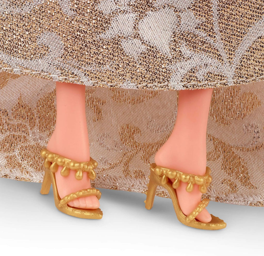 Barbie Poupée Joyeux Noël 2025, poupée Blonde emblématique Portant Une Robe Agent et Or, poupée Collector pour Les fêtes, avec Emballage de présentation et Socle, JBJ00