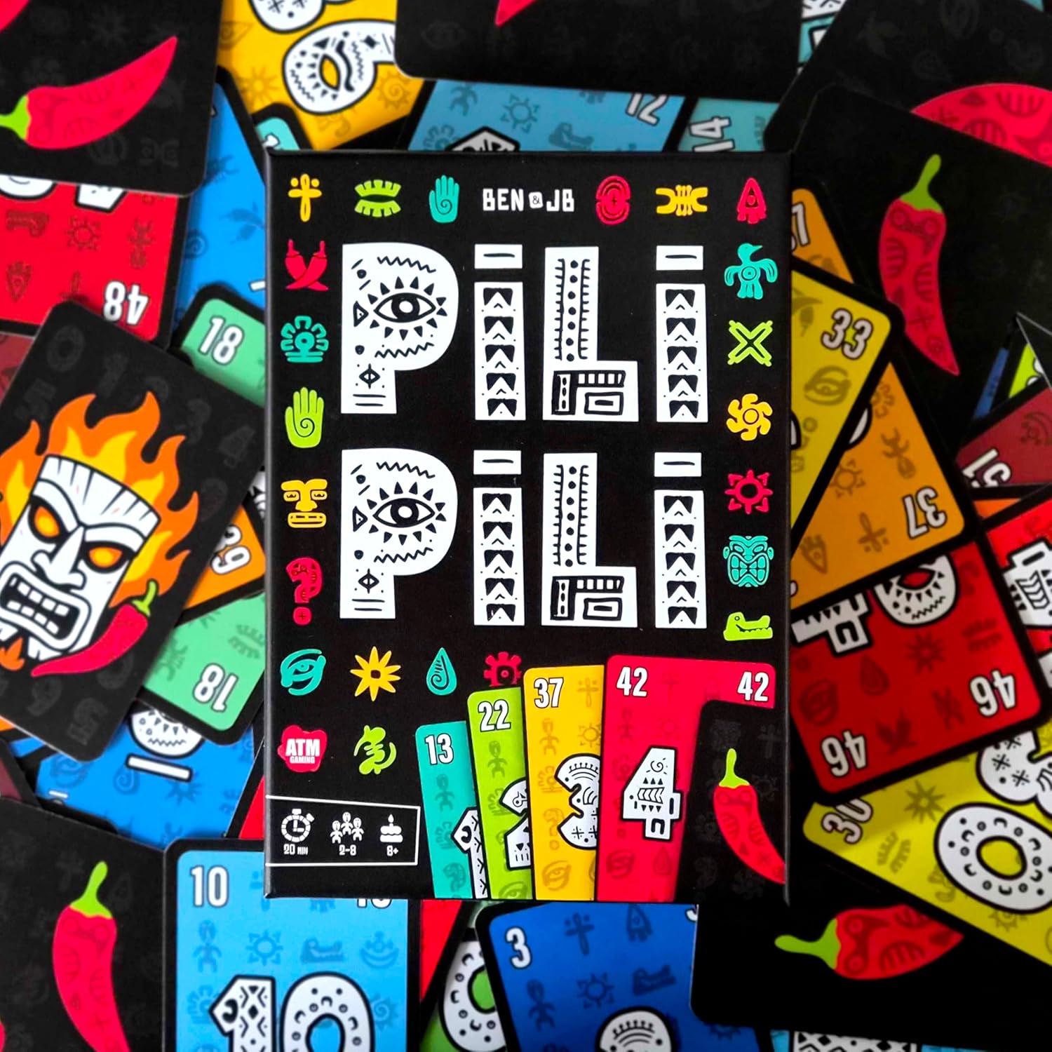 ATM Gaming PILI PILI - Jeu de société - Vainqueur Grand Prix du Jouet 2025 - Jeu de Cartes Tactique et d’Ambiance - 2 à 8 Joueurs - 20 Min - Idée Cadeau Original